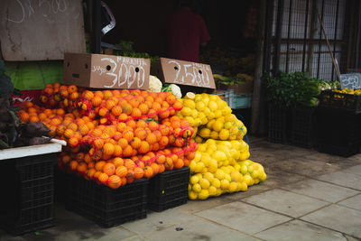 Fruits for sale at market stall