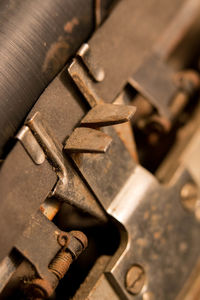 Cropped image of rusty typewriter