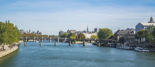 View on seine river and surrounding in paris.