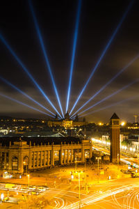 Illuminated city at night