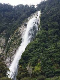 Scenic view of waterfall