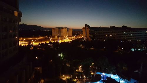 Illuminated city at night