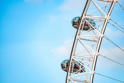 Close up view of the london eye in london.