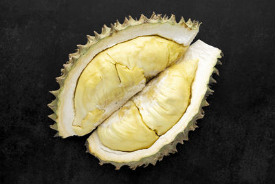 Close-up of fruit against black background