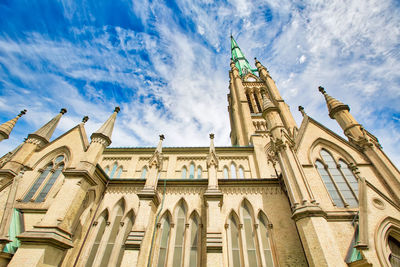 Low angle view of historical building against sky