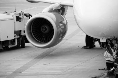 Close-up of airplane at airport