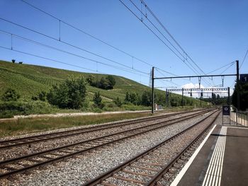 Railroad tracks against sky