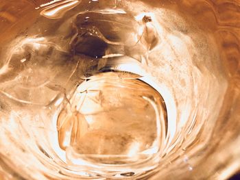 High angle view of glass in water