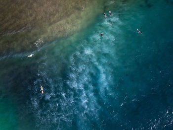 High angle view of sea waves