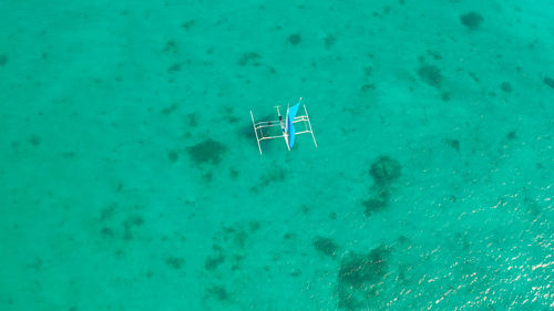 High angle view of sea waves