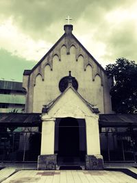 Low angle view of church against sky