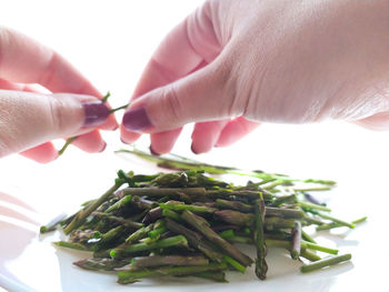 Close-up of person holding food