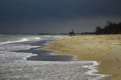 Scenic view of beach against sky