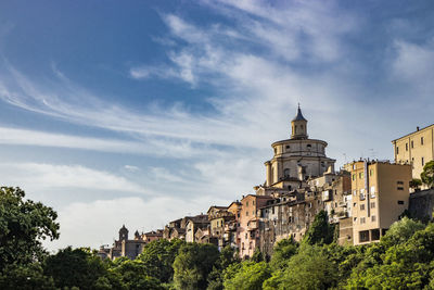 Low angle view of buildings against sky