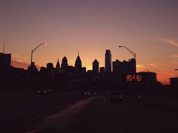 City street at sunset