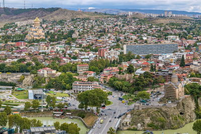 View of tbilisi from narikala fortress, georgia