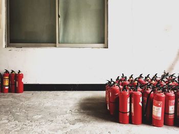 Fire extinguishers in room