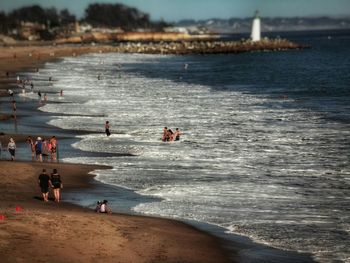 People enjoying at beach