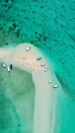 High angle view of people on beach