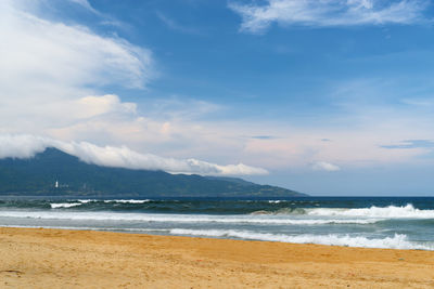 Scenic view of beach against sky