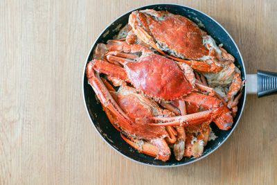 High angle view of meal served on table