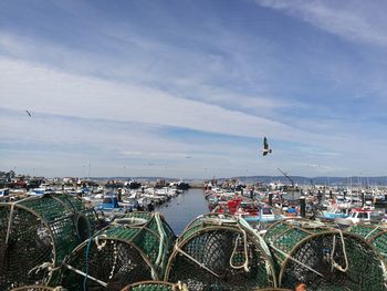 High angle view of harbor