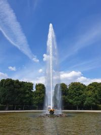 Panoramic view of fountain against sky