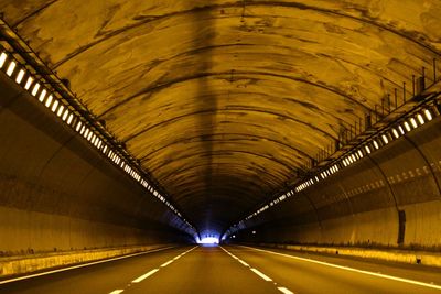 Empty illuminated tunnel