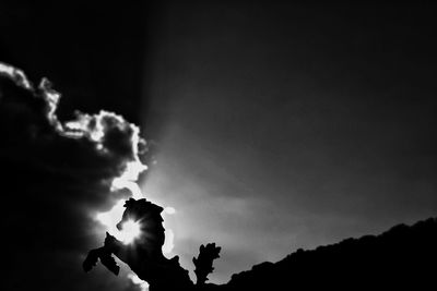 Low angle view of sky at sunset