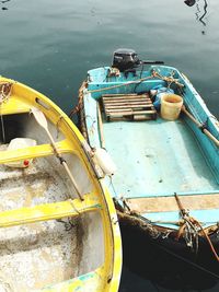 Cropped image of boat in sea