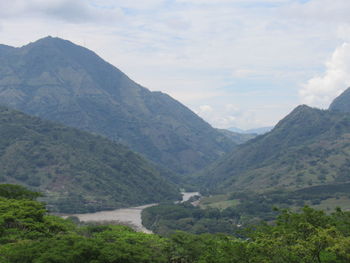 Scenic view of mountains against sky