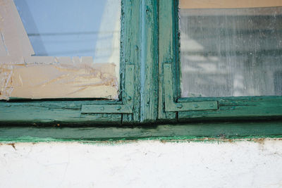 Close-up of water against window