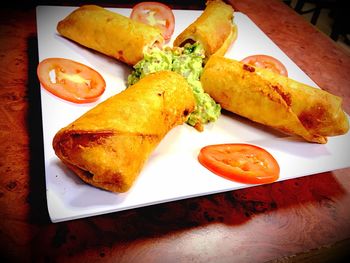 Close-up of served food on plate