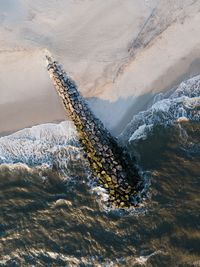 A jetty on the coast of long beach ny