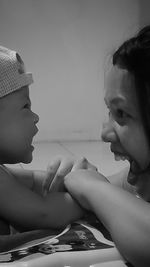 Portrait of mother and son