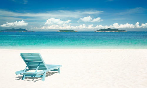 Deck chairs on beach