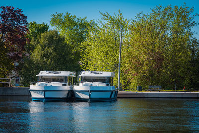 Scenic view of lake against trees