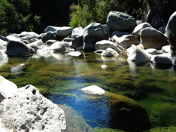 Scenic view of rocks in water