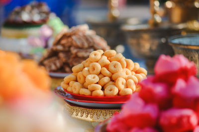 Close-up of food for sale at market stall