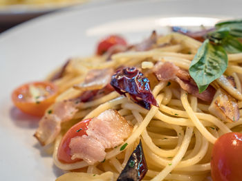 Close-up of meal served in plate