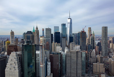 Aerial view of buildings in city