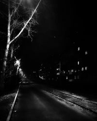 Empty road at night