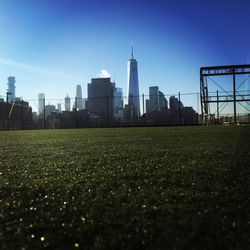 View of skyscrapers in city