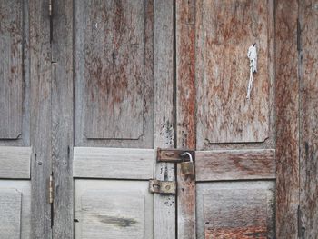 Close-up of closed wooden door