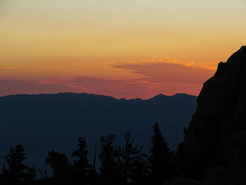 Silhouette of mountains at sunset