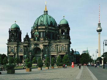 View of cathedral against sky in city