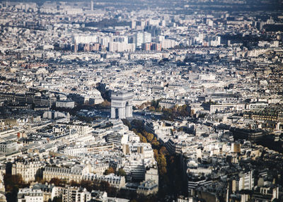 High angle view of buildings in city