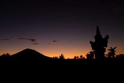 Silhouette of mountain at sunset