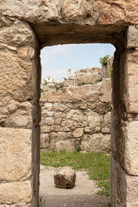 View of old stone wall