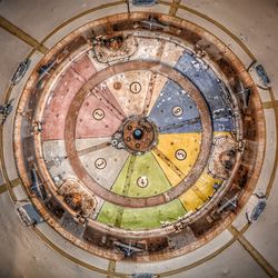 Directly below shot of ornate ceiling